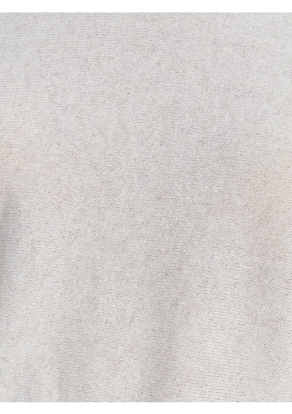 10735 Kayık Yaka Ince Triko Kazak-Bej Melanj fırsatları