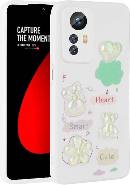 Xiaomi Redmi Note 12S ile Uyumlu Kılıf Beyaz Tan Silikon Kapak (Xiaomi Redmi Note 12S ile Uyumlu, Beyaz)