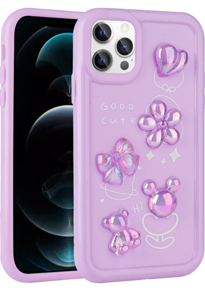 Apple iPhone 13 Pro Max ile Uyumlu Kılıf Mor Tan Silikon Kapak (Apple iPhone 13 Pro Max ile Uyumlu, Mor)