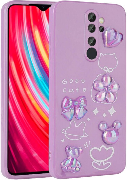 Xiaomi Redmi Note 8 Pro ile Uyumlu Kılıf Mor Tan Silikon Kapak (Xiaomi Redmi Note 8 Pro ile Uyumlu, Mor)