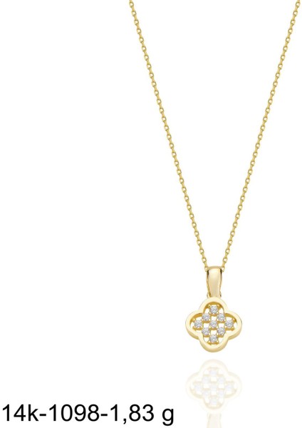 Minik Yonca Günlük Hediyelik Çok Şık 14 Ayar Altın Kolye modelleri