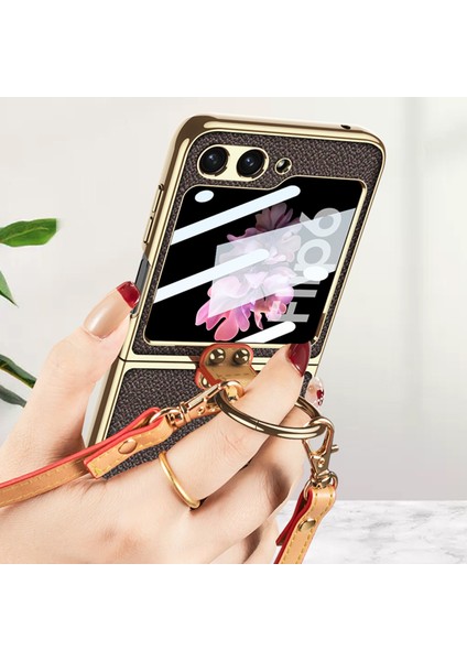 Samsung Galaxy Z Flip6 Için Askılı Gkk Deri Kılıf (Yurt Dışından)
