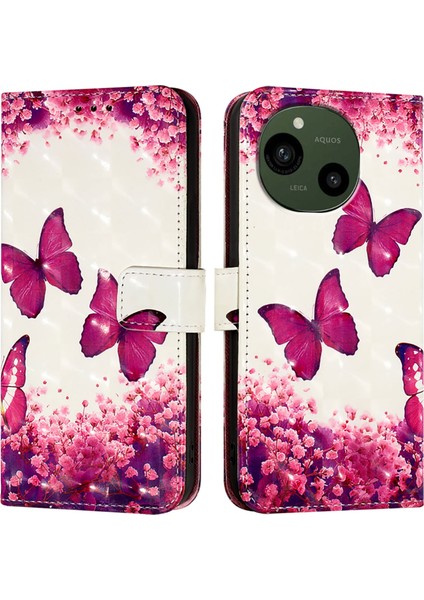 Sharp Aquos 9 Için 3D Boyama Deri Kılıf (Yurt Dışından)