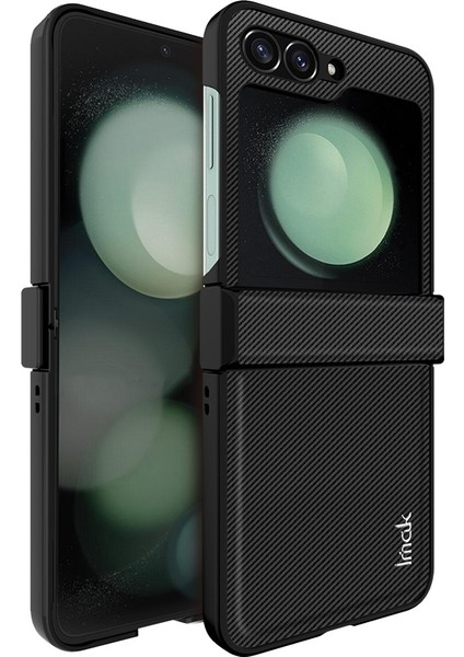 Samsung Galaxy Z Flip6 Için Karbon Fiber Pu+Pc Telefon Kılıfı (Yurt Dışından)