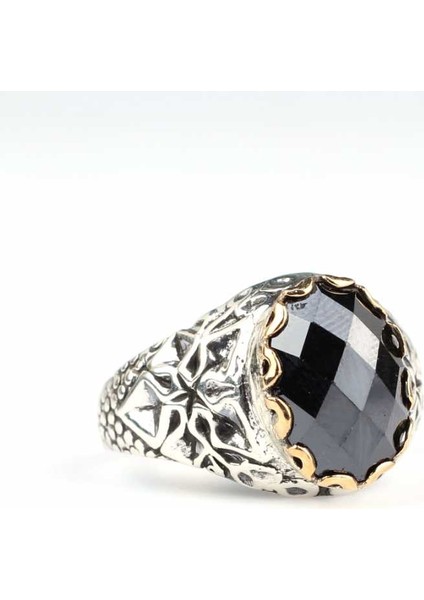 925 Ayar Gümüş Fasetli Garnet Taşlı Antik Yüzük fiyatları
