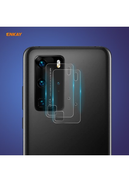 Huawei P40 Pro 2 Adet Şapka-Prens Enkay Arka Kamera Lensi Temperli Gl Film (Yurt Dışından)