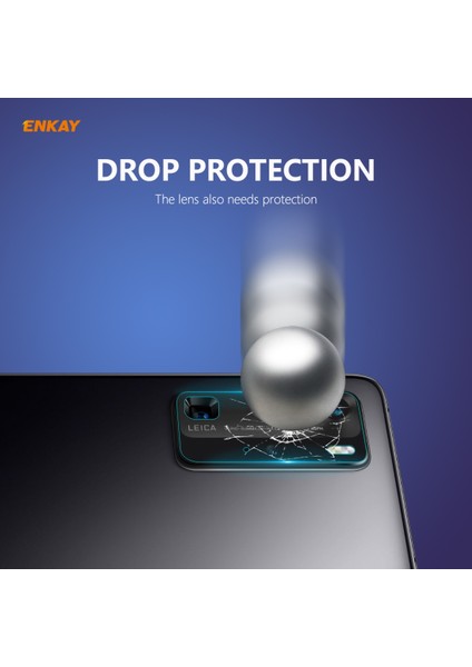 Huawei P40 Pro 2 Adet Şapka-Prens Enkay Arka Kamera Lensi Temperli Gl Film (Yurt Dışından)