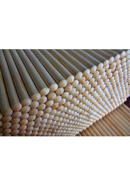 Fırınlı Çam Vidalı Fırça Süpürge Sapı 120 cm - 30 Adet, 1 Bağ