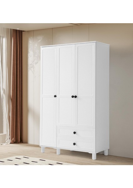 Finike Mdf 3 Kapaklı Dolap -Beyaz