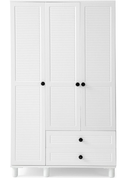 Finike Mdf 3 Kapaklı Dolap -Beyaz