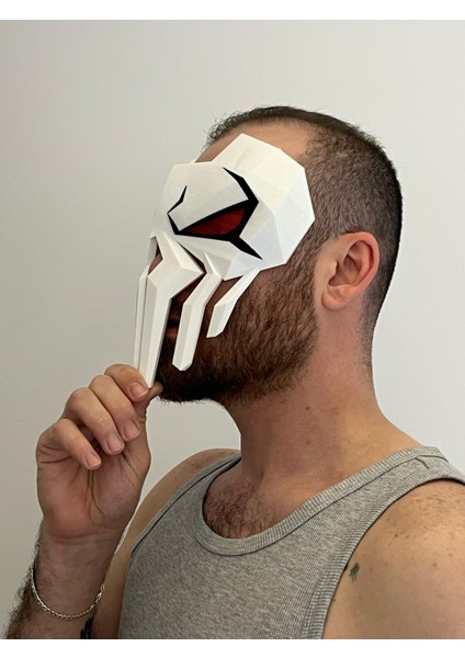 Punisher Maske Marvel Rivals Kahraman Maskesi Parti Maske (Lastik Yok)