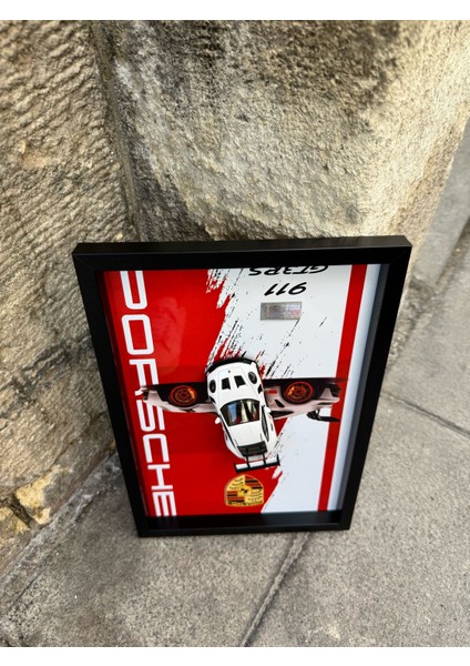 Porsche 911 Gt3 Rs 32X22 cm Çerçeveli Metal Levha Baskı fırsatları