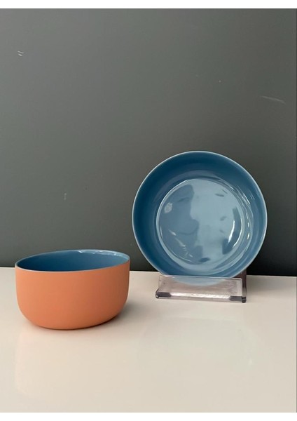 Terracotta Mavi Porselen 2 Li Kase Seti