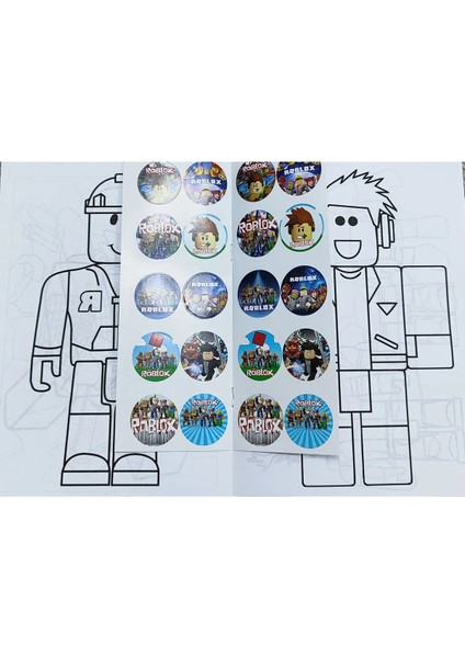 4 Adet Stickerli Boyama Kitabı ve 12 Li Kuru Boya Kalemi (Roblox/sonic/pocemon/labubu)