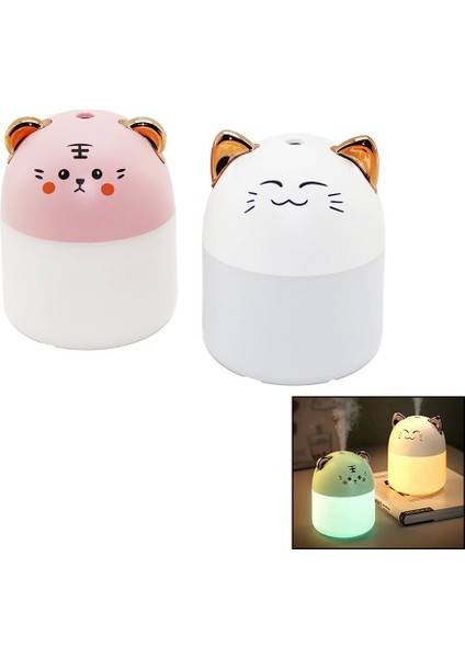 Hava Nemlendirici- Buhar Makine- Koku Giderici USB Şarjlı- IŞIKLI250ML