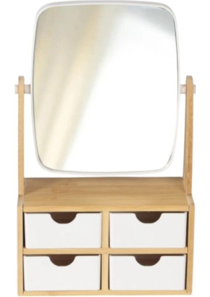 Makyaj Takı Çok Amaçlı Şık Ahşap 4 Çekmeceli Dolap Organizer Ayna fiyatları