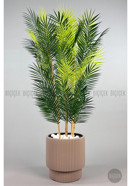 Yapay Areka Palmiyesi 6 Gövde Gala Saksıda Yoğun Yapraklı