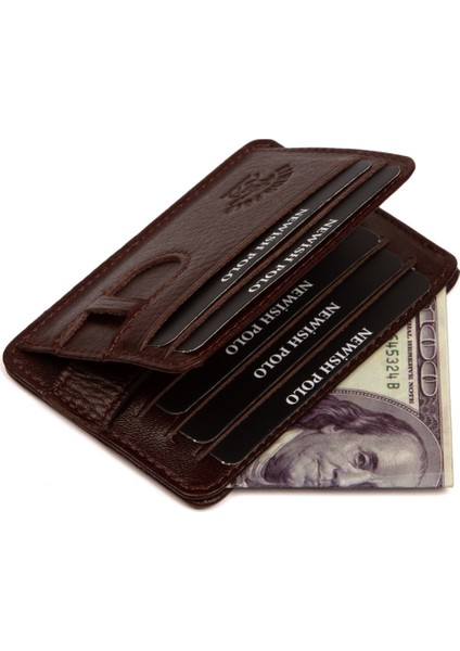 Erkek Hakiki Deri Cüzdan ve Kartlık – newpolo182 - Kahverengi modelleri