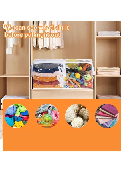 3 Adet Pvc Küp Çanta Oyuncak Dolabı Saklama Düzenleme Çantası Düzenleyici Şeffaf Çanta 30X30X30