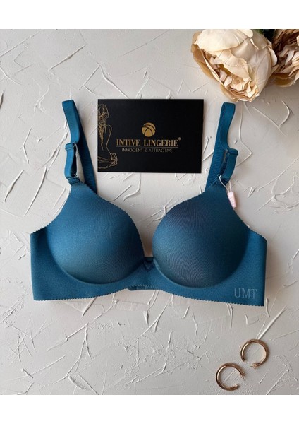 Angelina Push-Up Balensiz Dikişsiz V Yaka Ithal Kaliteli Düz Renk Iz Belli Etmez Sütyen