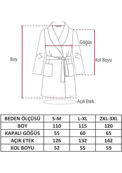 Triga Kadife Kapüşonlu Bornoz Pamuk