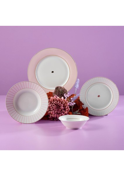 Navy 24 Parça 6 Kişilik Yemek Takımı Pink