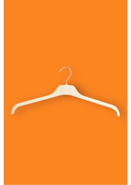 Plastik Üst Giyim Askısı, Gömlek Askısı, Tişört Askısı, Bluz Askısı, Tunik Askısı, Krem, 10 Adet