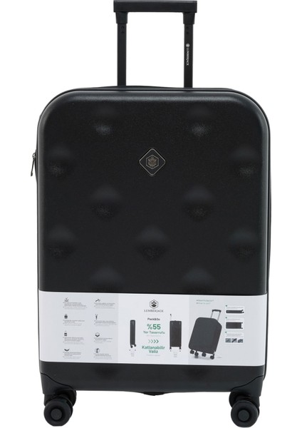 Katlanabilir Valiz -O 5fx Siyah Orta Boy Valiz