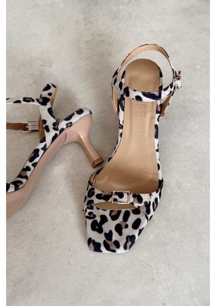 Blush Leopar Hakiki Deri Topuklu Ayakkabı modelleri