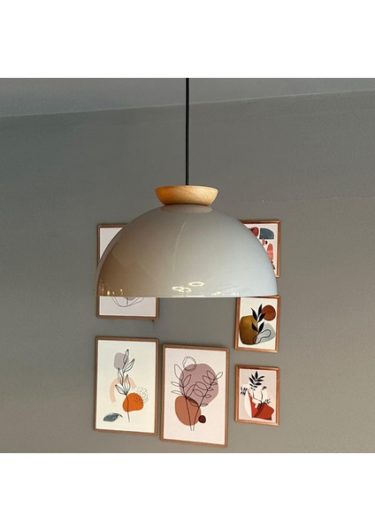 Yimpi Gri Avize Ahşap Tekli Sarkıt Salon Kuaför Cafe Dekoratif Aydınlatma Pastane indirimleri