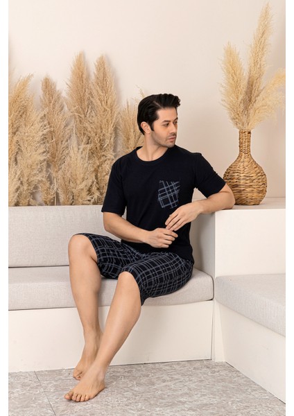 Sportif %100 Pamuk Şortlu Erkek Pijama Takımı