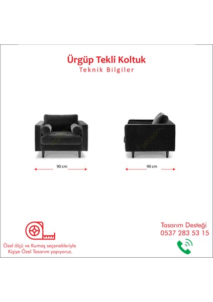 Ürgüp Tekli Koltuk Berjer Terapi Koltuğu Bekleme Koltuğu