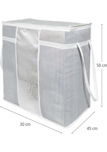 Pencereli Saklama Çantası - Gri Çizgili, 30 x 45 x 50 cm modelleri