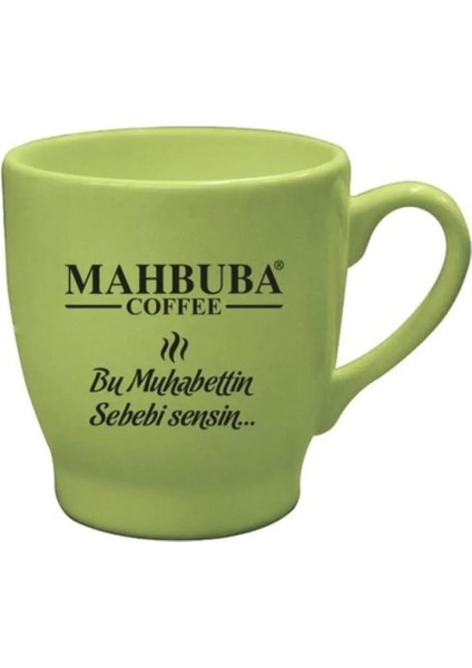 Mahbuba Seramik Fıstık Yeşili Şık Kahve ve Çay Fincanı Kupası 200 ml