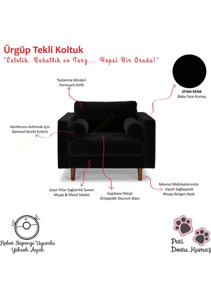 Ürgüp Tekli Koltuk Berjer Terapi Koltuğu Bekleme Koltuğu indirimleri