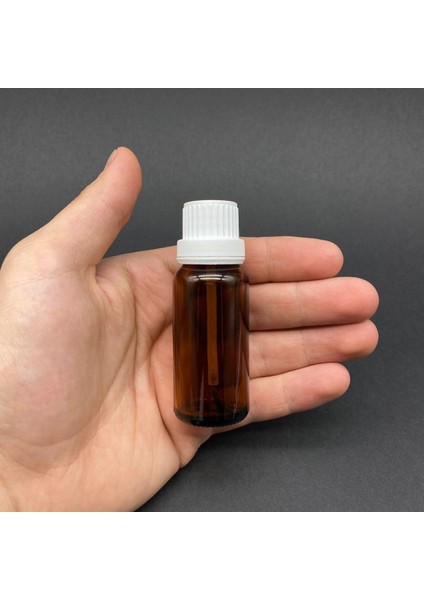 20 cc Fırçalı Cam Şişe - Amber - 20 ml Kilitli Kapaklı Fırçalı Cam Şişe x 3 Adet