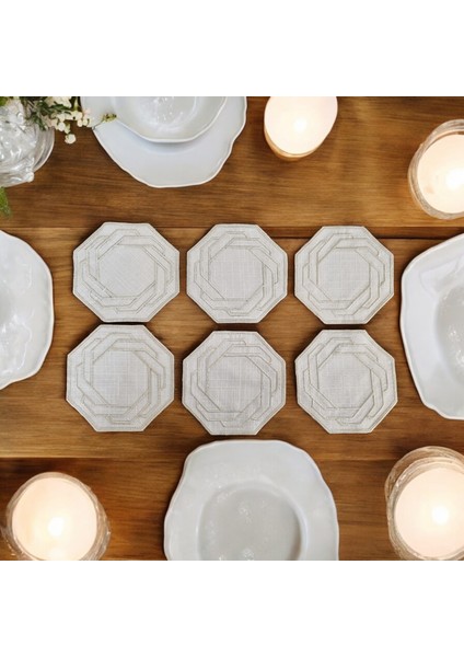 6'lı Nakışlı Simli Peçetelik Runer Davet Peçetesi Çeyizlik Altlık fiyatları