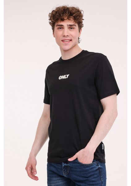 Only&sons Onspalm Logo Reg Ss Tee C Siyah Erkek Kısa Kol T-Shirt