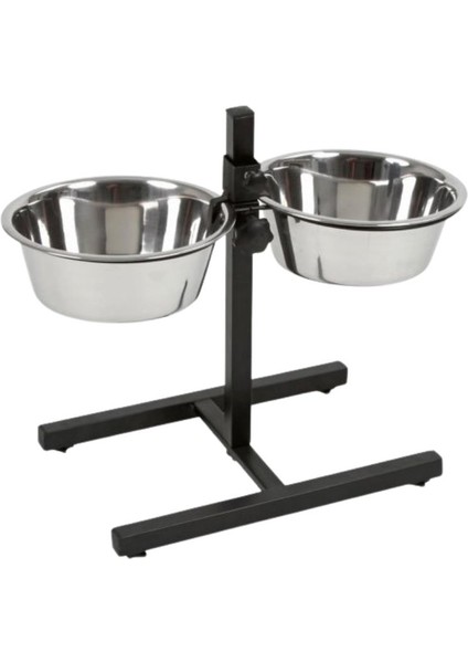Ikili Ayaklı Çelik Mama Kabı 24CM
