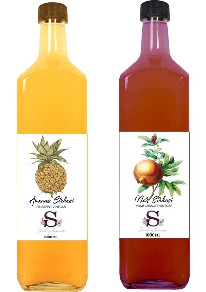 Doğal Ananas Sirkesi 1000 ml - Doğal Nar Sirkesi 1000 ml