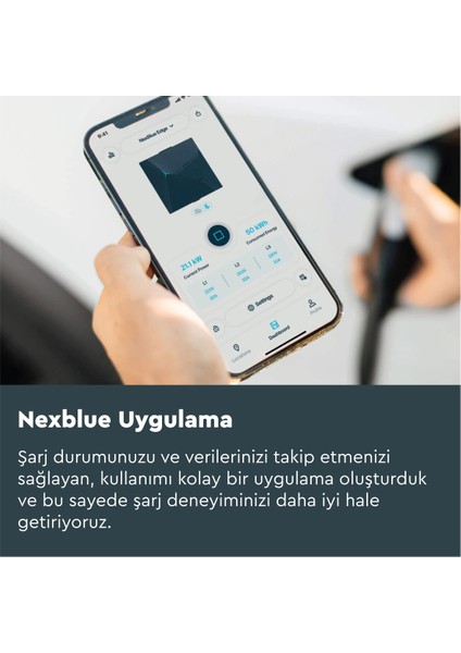 Duvar Tipi 22KW Duvar Tipi Şarj Istasyonu - Nexblue Edge Grey (Gri) - Elektrikli Araç Şarj Cihazı