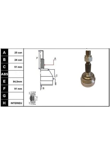 Ecofıx KRL1419ECF Aks Kafası Seti Doblo 01- 1.9jtd Albea 1.3 Mjtd