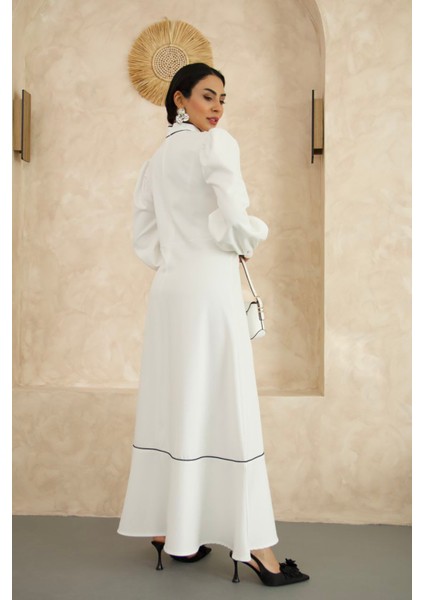 Kadın Atlas Kumaş Fiyonk Detaylı Uzun Elbise NBMS2515 indirimleri