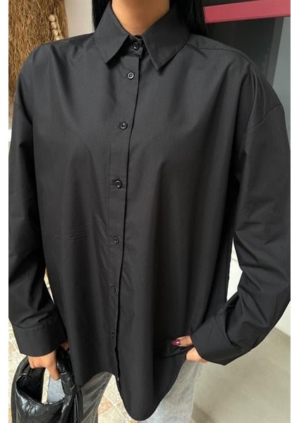 Klasik Oversize Poplin Gömlek 3421