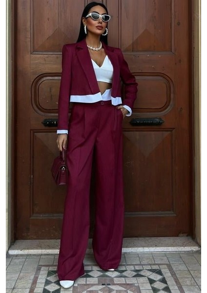 Kadın Audrey Crop Ceket Takım 10106 modelleri