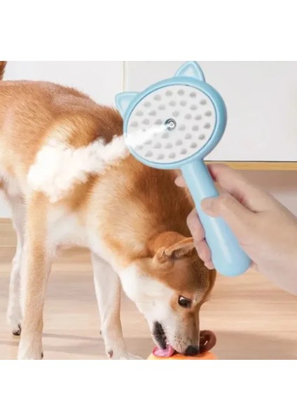 Buharlı Kedi Köpek Tarağı Pembe Evcil Hayvan Temizleme Fırçası | Şarjlı Pet Masaj Aleti