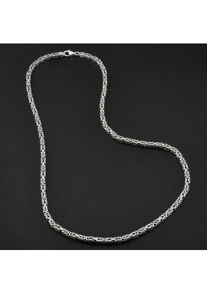 Gümüş Kral Zincir - 10 mm Köşeli