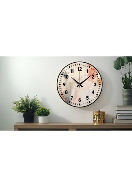 Dekoratif Türkçe Rakamlı Kelebek Desenli Uv Baskılı Duvar Saati (Sessiz) Akar Mekanizma 40 cm Metal Akrep Yelkovan
