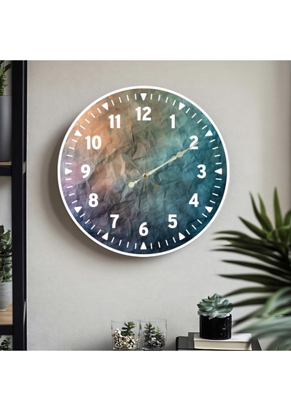 Dekoratif Türkçe Rakamlı Kelebek Desenli Uv Baskılı Duvar Saati (Sessiz) Akar Mekanizma 40 cm Metal Akrep Yelkovan
