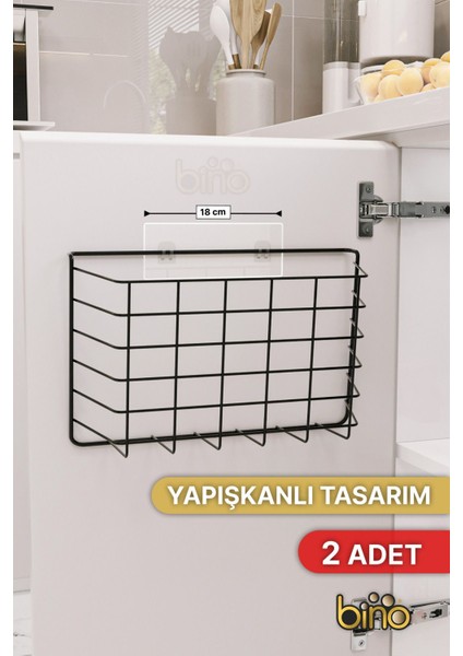 Dolap Içi Düzenleyici 2 Adet Çok Amaçlı Organizer Raf Duvar Mutfak Banyo Yapışkanlı Metal Raf